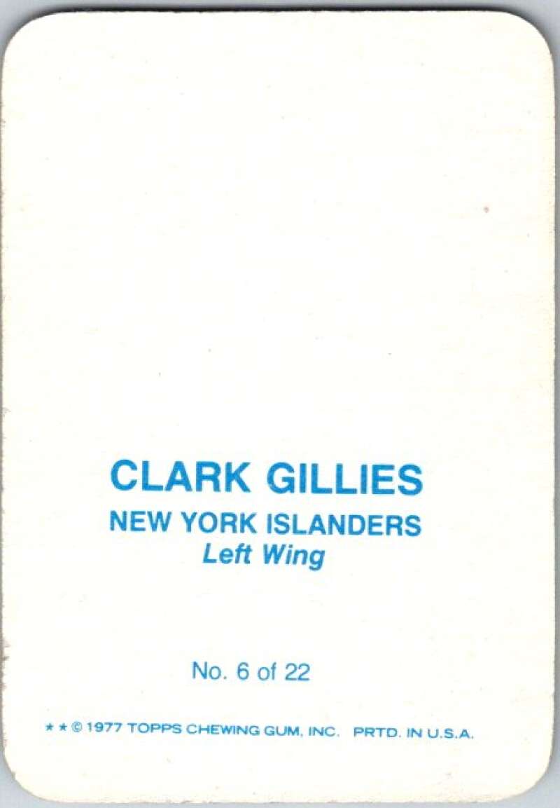 1977-78 Topps Glossy #6 Clark Gillies, New York Islanders V35627