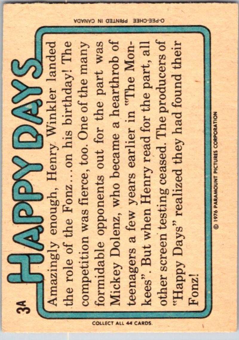 1976 O-Pee-Chee Happy Days #3 Only the Fonz V35689