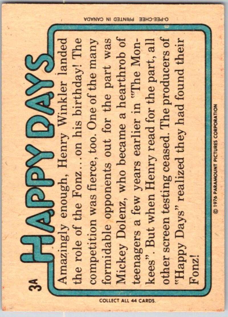 1977 O-Pee-Chee Happy Days #3 Only the Fonz V35690