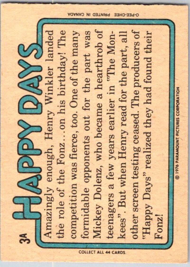 1978 O-Pee-Chee Happy Days #3 Only the Fonz V35691