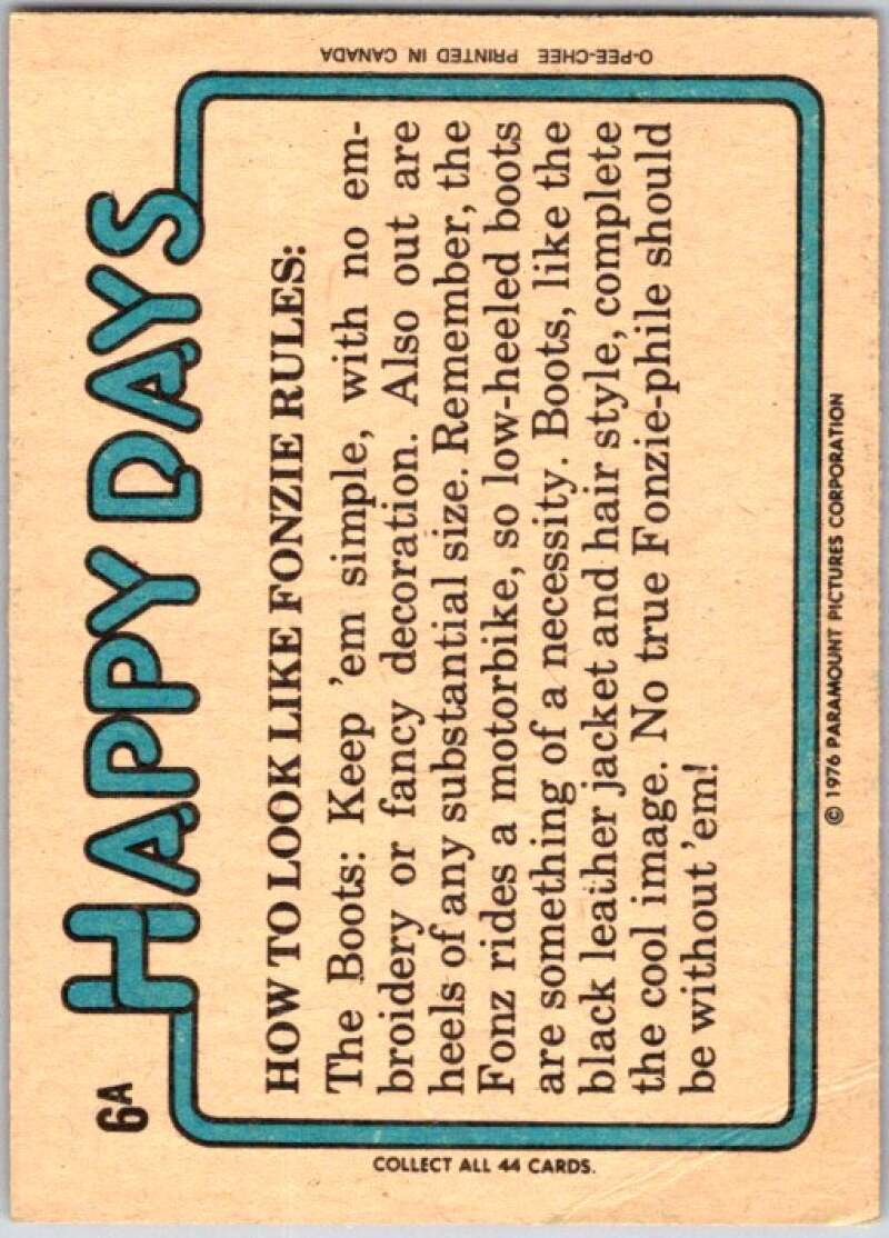 1977 O-Pee-Chee Happy Days #6 Sorry, this isn't the county V35701