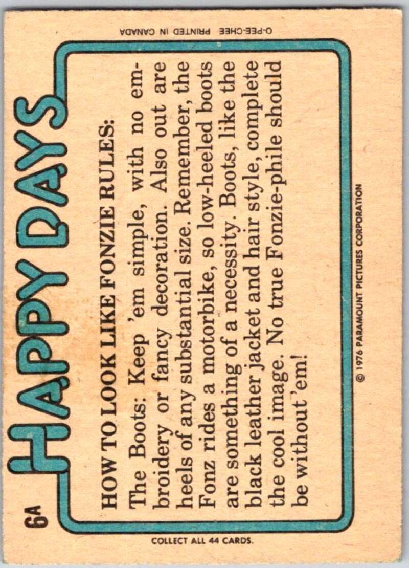 1978 O-Pee-Chee Happy Days #6 Sorry, this isn't the county V35702