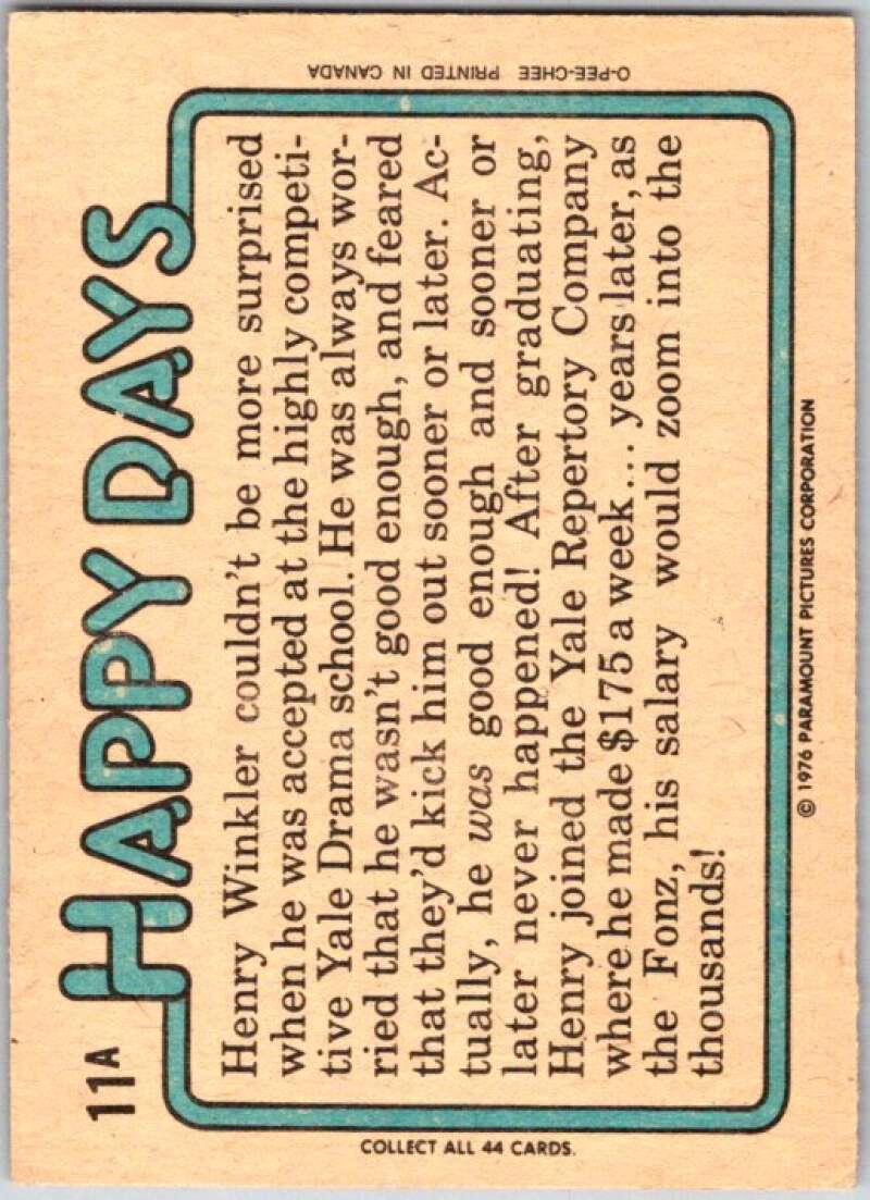 1976 O-Pee-Chee Happy Days #11 I think you ate your napkin V35717