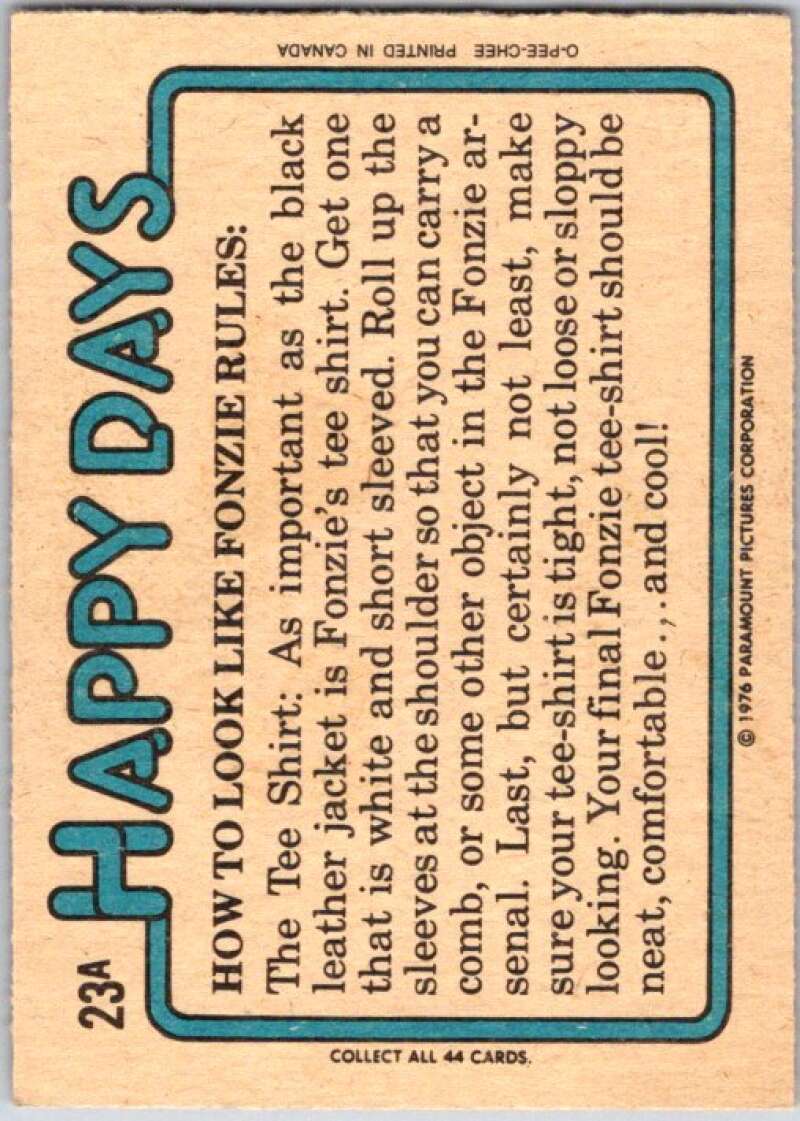 1976 O-Pee-Chee Happy Days #23 Hey Fonz, let's double date V35741
