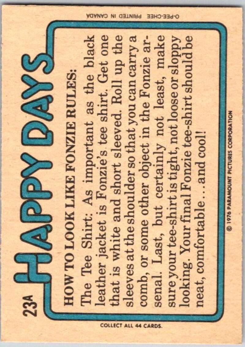 1977 O-Pee-Chee Happy Days #23 Hey Fonz, let's double date V35742
