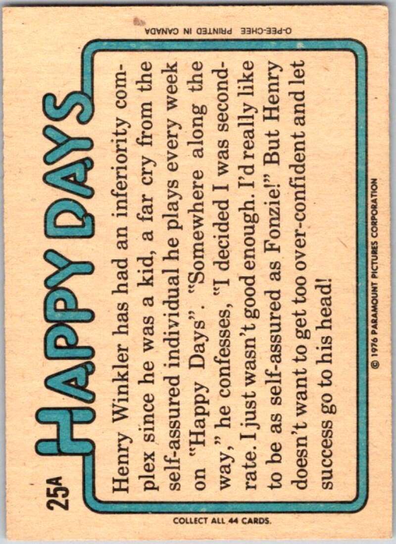 1977 O-Pee-Chee Happy Days #25 A chick is like a motorcycle V35747