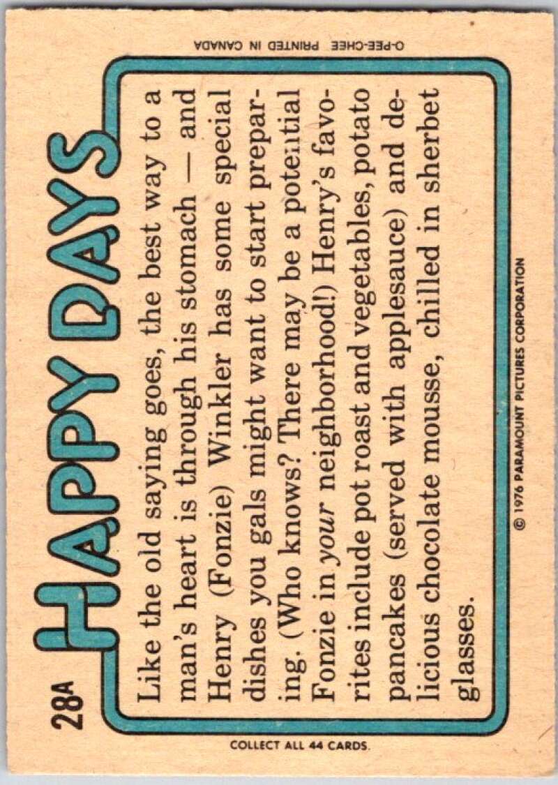 1976 O-Pee-Chee Happy Days #28 Fonze has a birthday party V35753