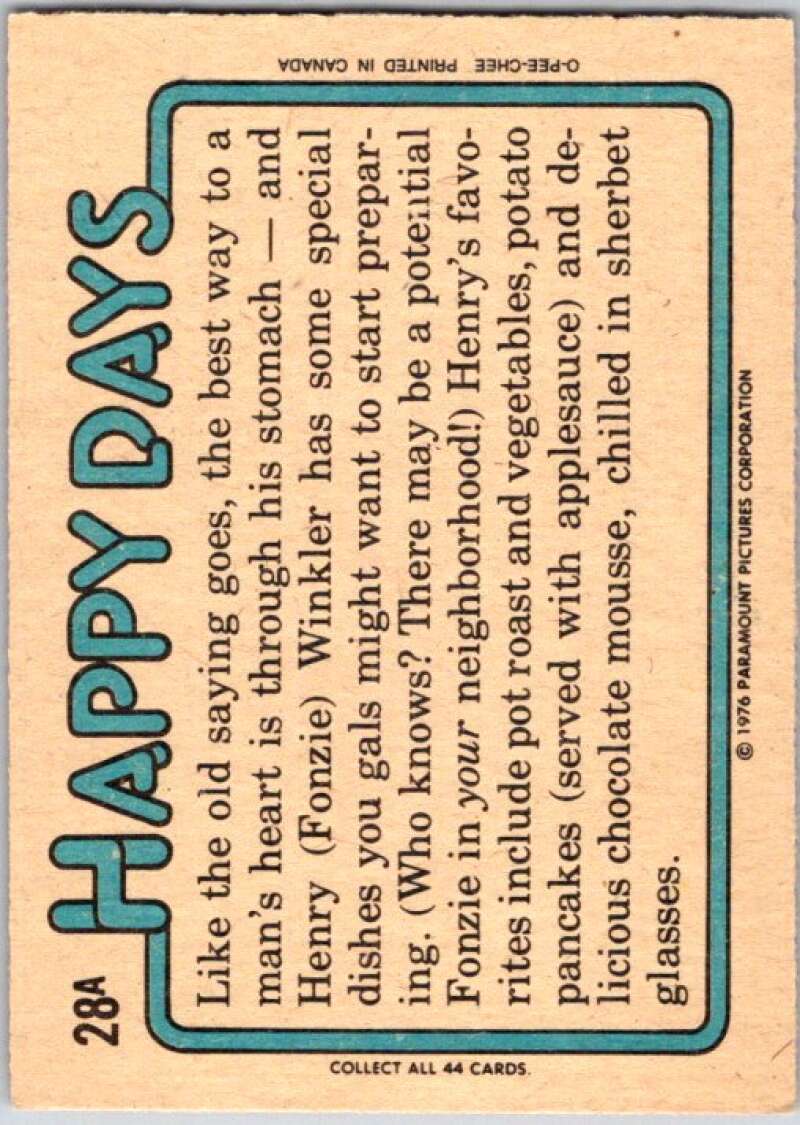 1976 O-Pee-Chee Happy Days #28 Fonze has a birthday party  V35753