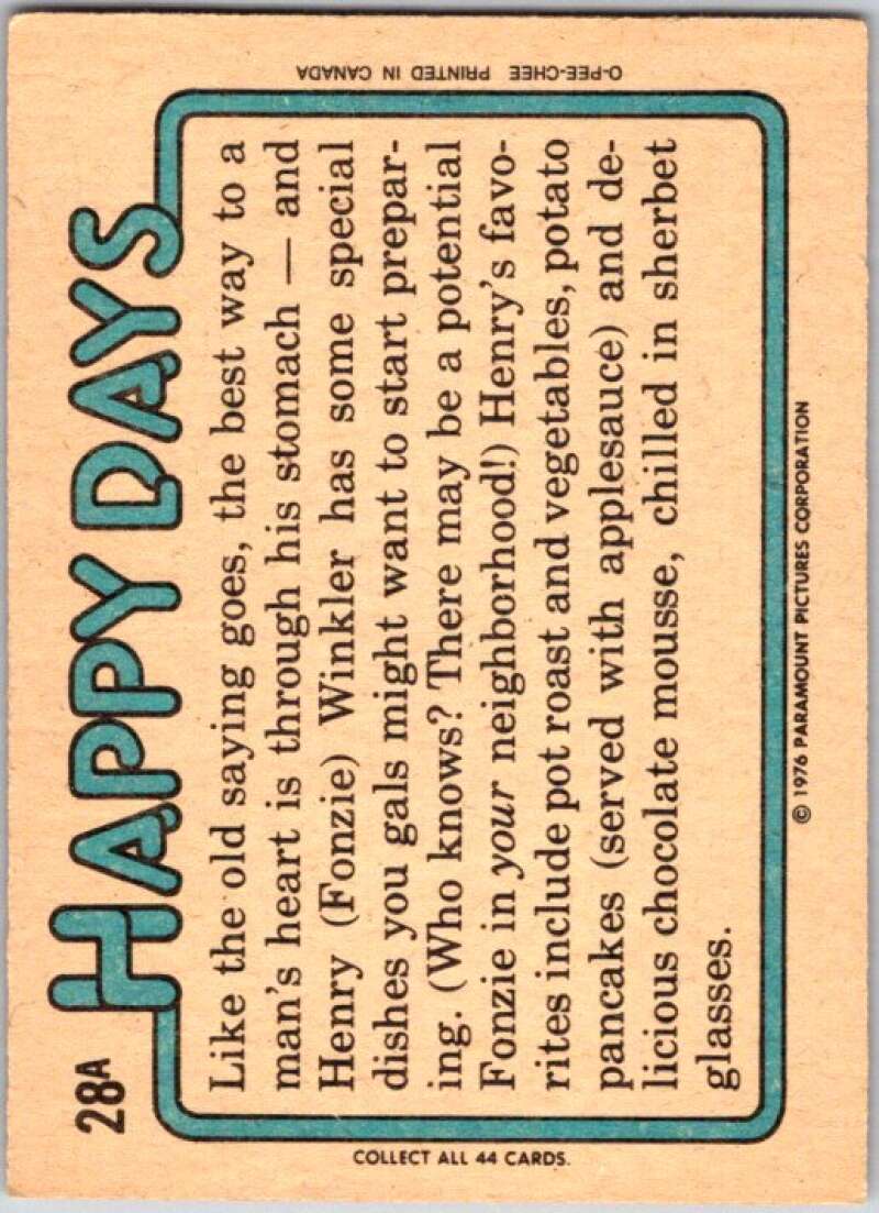 1979 O-Pee-Chee Happy Days #28 Fonze has a birthday party V35756