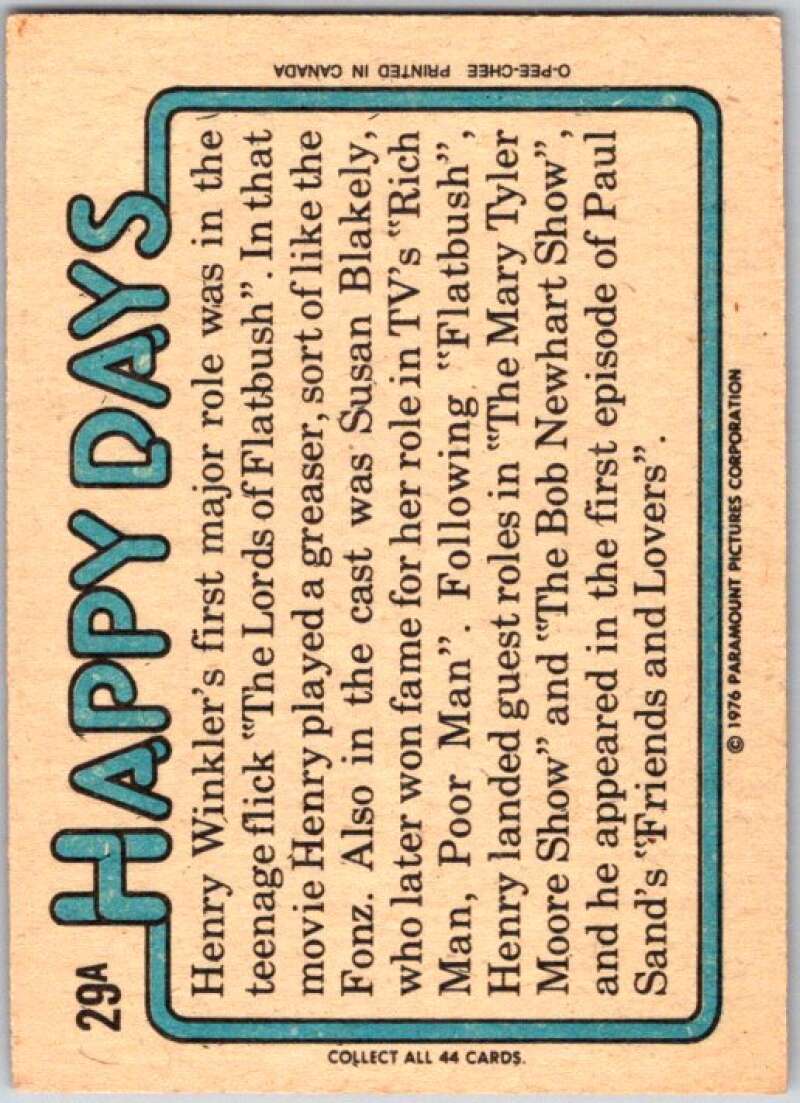 1976 O-Pee-Chee Happy Days #29 Cool it V35757