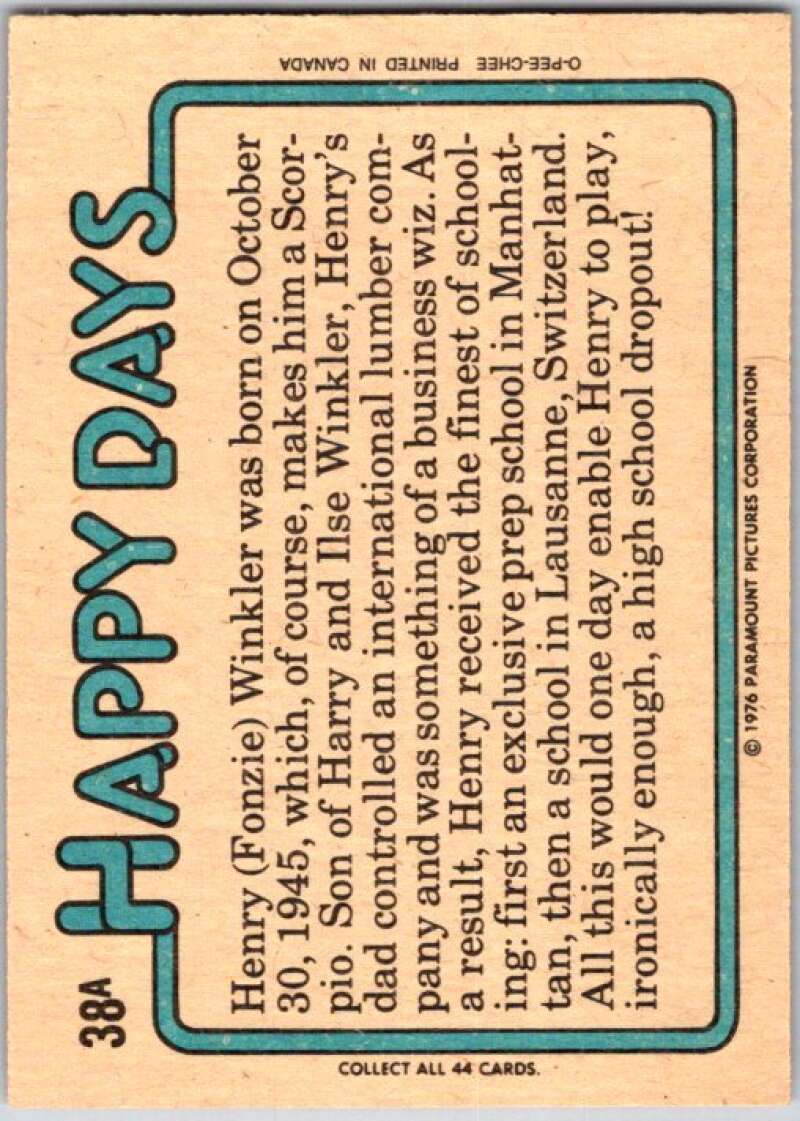 1976 O-Pee-Chee Happy Days #38 Fonz, I was cool … V35780