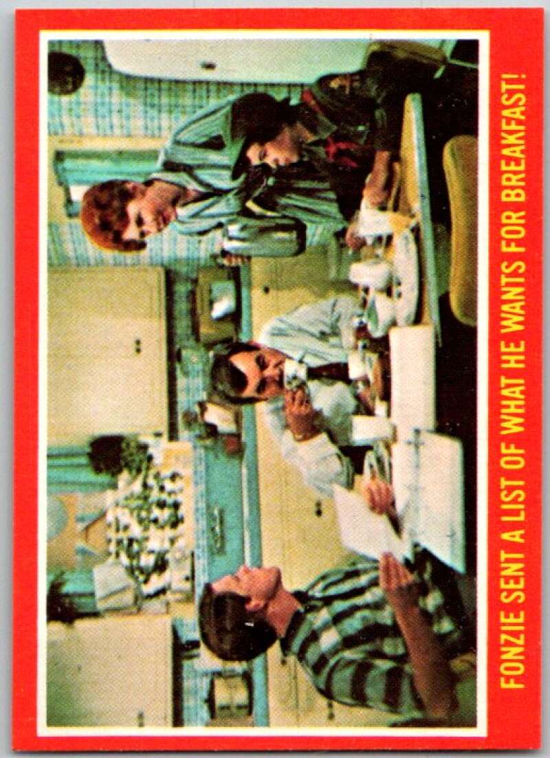 1977 O-Pee-Chee Happy Days #39 Fonzie sent a list V35783