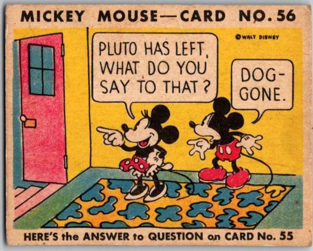 1935 O-Pee-Chee Mickey Mouse V303 #56 Pluto has left/what do you say V35954