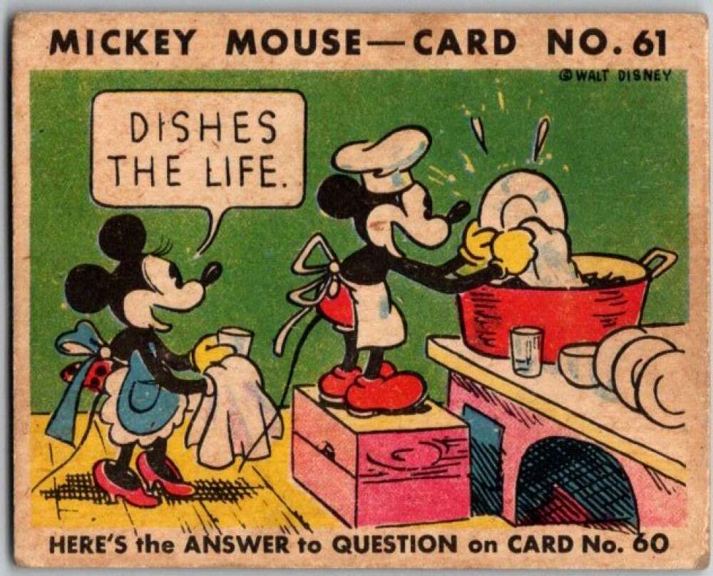 1935 O-Pee-Chee Mickey Mouse V303 #61 Dishes the life V35955