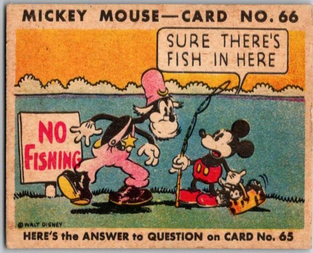 1935 O-Pee-Chee Mickey Mouse V303 #66 Sure there's fish in here V35959