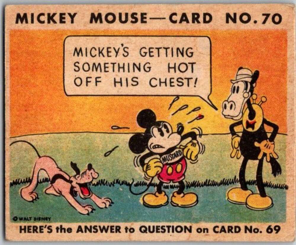 1935 O-Pee-Chee Mickey Mouse V303 #70 Mickey's getting something hot V35962