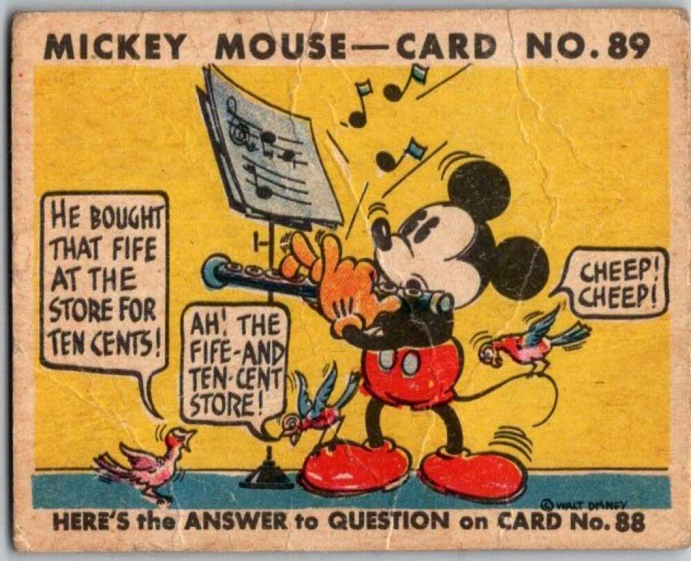 1935 O-Pee-Chee Mickey Mouse V303 #89 He bought that fife at the store V35967