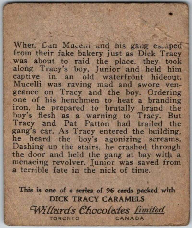 1937 Caramels Dick Tracy #18 Tracy Covers Mucelli V36146