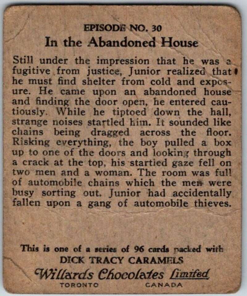 1937 Caramels Dick Tracy #30 Two Men and a Woman V36154