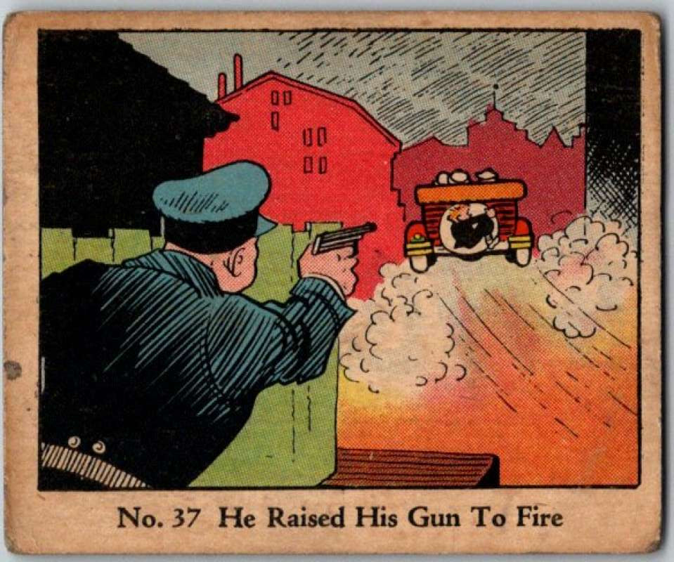 1937 Caramels Dick Tracy #37 He Raised His Gun to Fire V36156