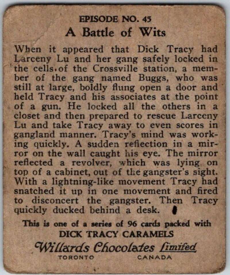 1937 Caramels Dick Tracy #45 The Reflection in the Mirror V36161