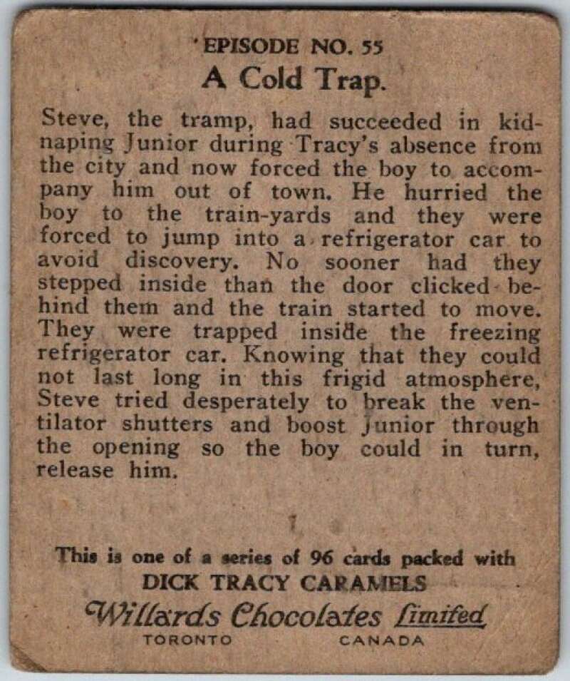 1937 Caramels Dick Tracy #55 A Cold Trap V36167