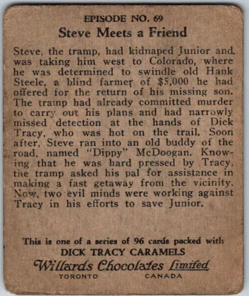 1937 Caramels Dick Tracy #69 Steve Meets a Friend V36172
