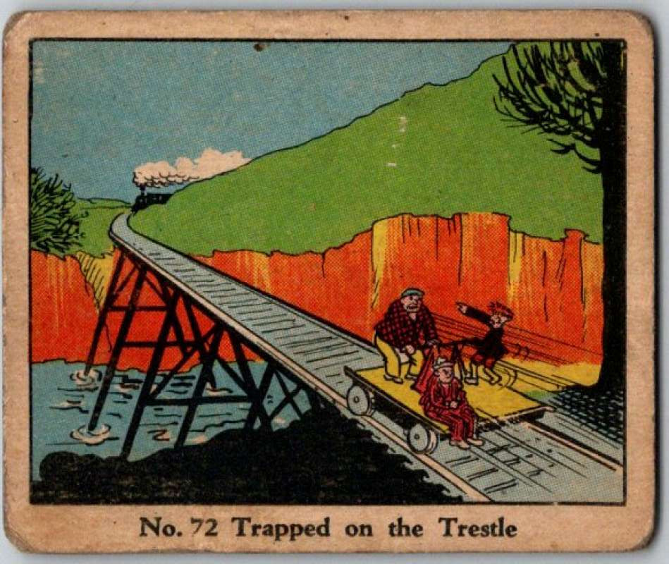 1937 Caramels Dick Tracy #72 Trapped on the Trestle V36174