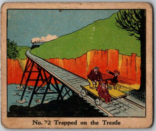 1937 Caramels Dick Tracy #72 Trapped on the Trestle   V36174