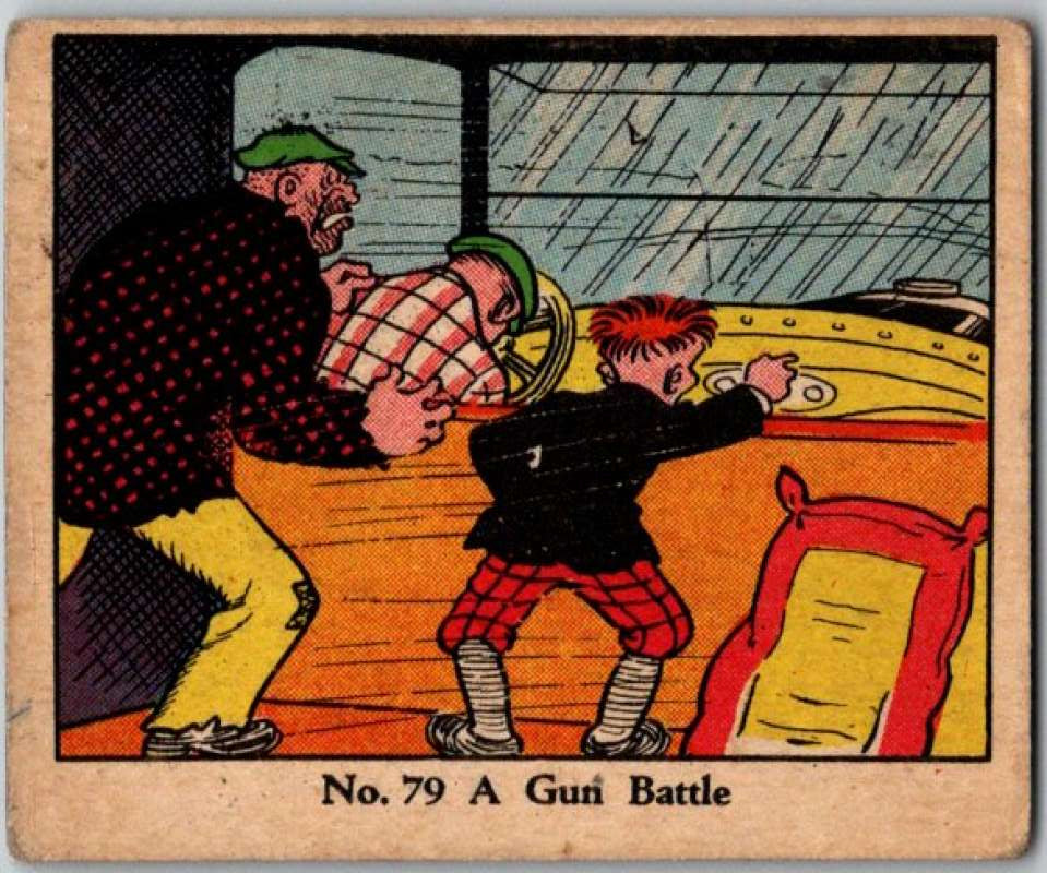 1937 Caramels Dick Tracy #79 A Gun Battle V36177