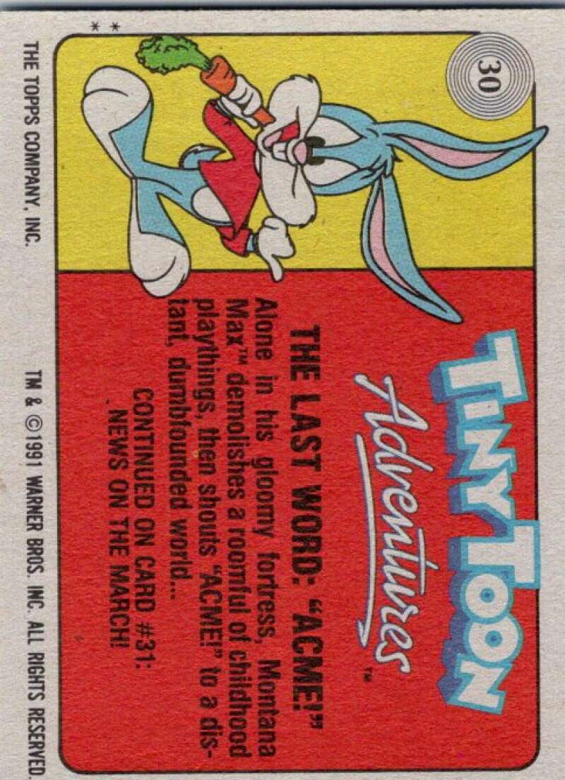 1991 Tiny Toon Adventure #30 The Last Word: Acme  V36209