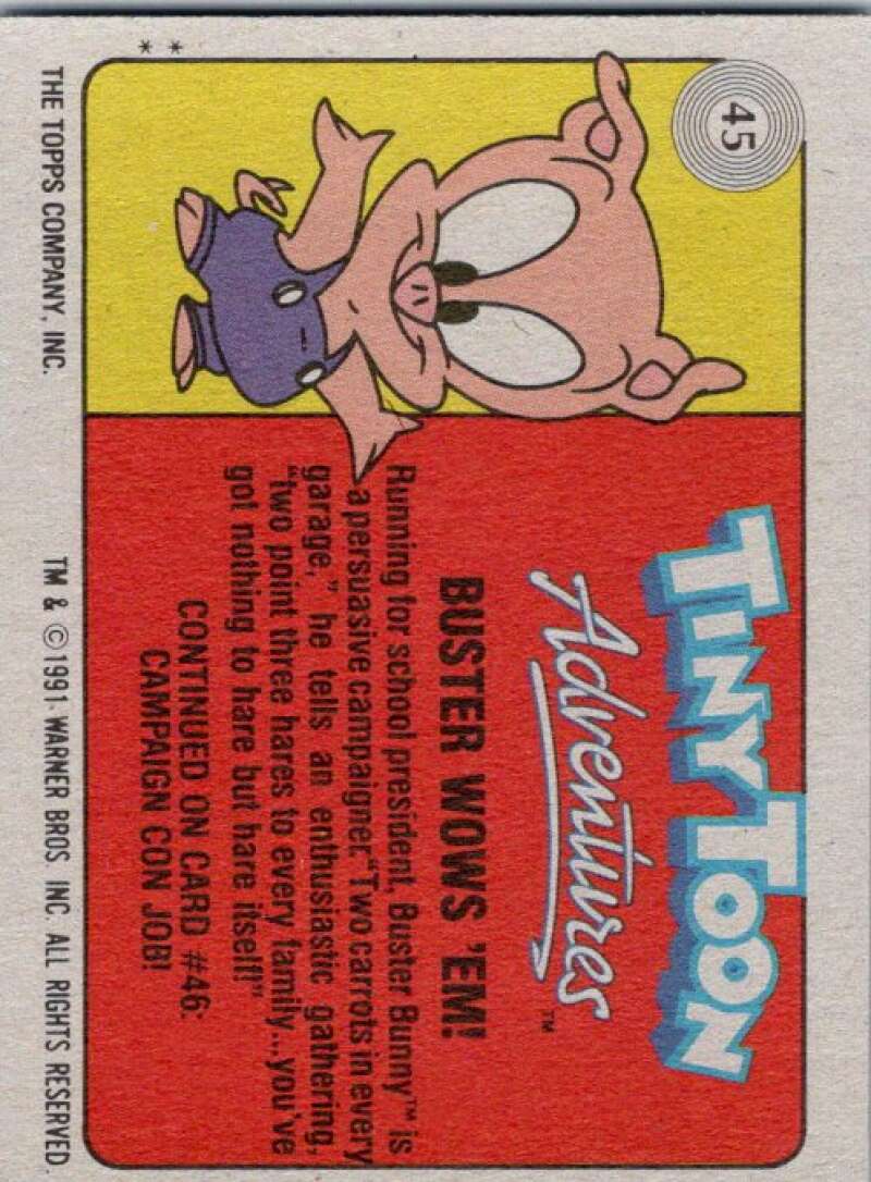 1991 Tiny Toon Adventure #45 Buster Wows 'Em V36223