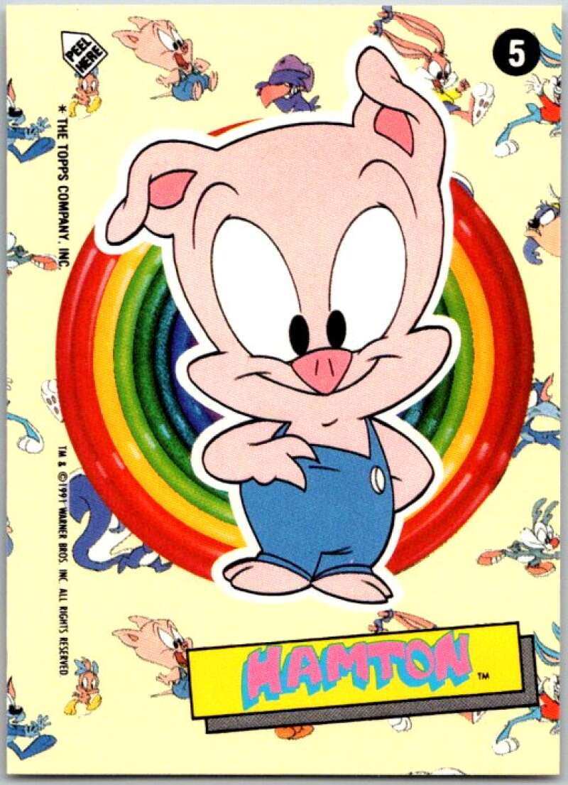 1991 Tiny Toon Adventure Sticker #5 Hamton V36243