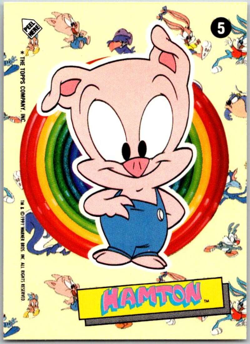 1991 Tiny Toon Adventure Sticker #5 Hamton V36244
