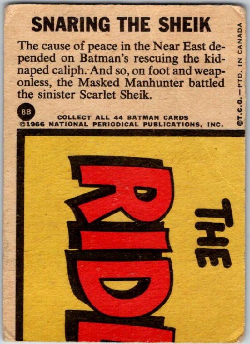 1966 Topps Batman Series Blue Bat #8 Snaring the Sheik V36272