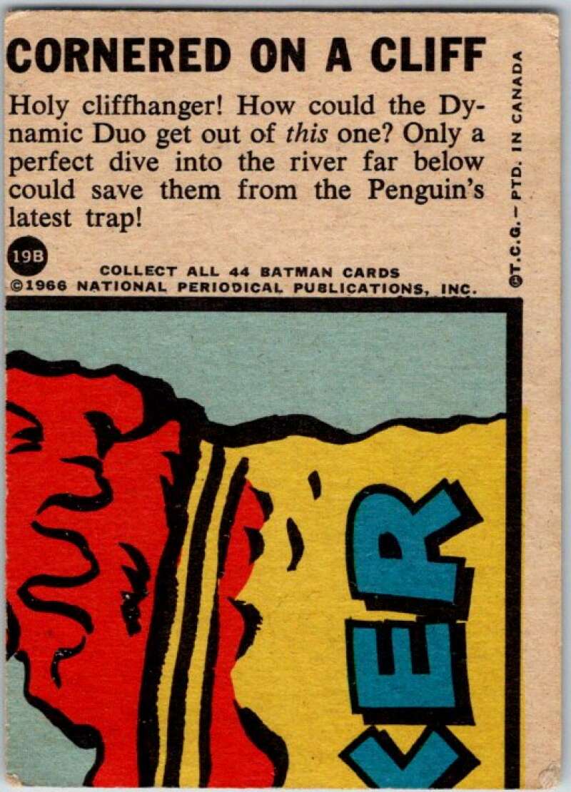 1966 Topps Batman Series Blue Bat #19 Cornered on a Cliff V36274