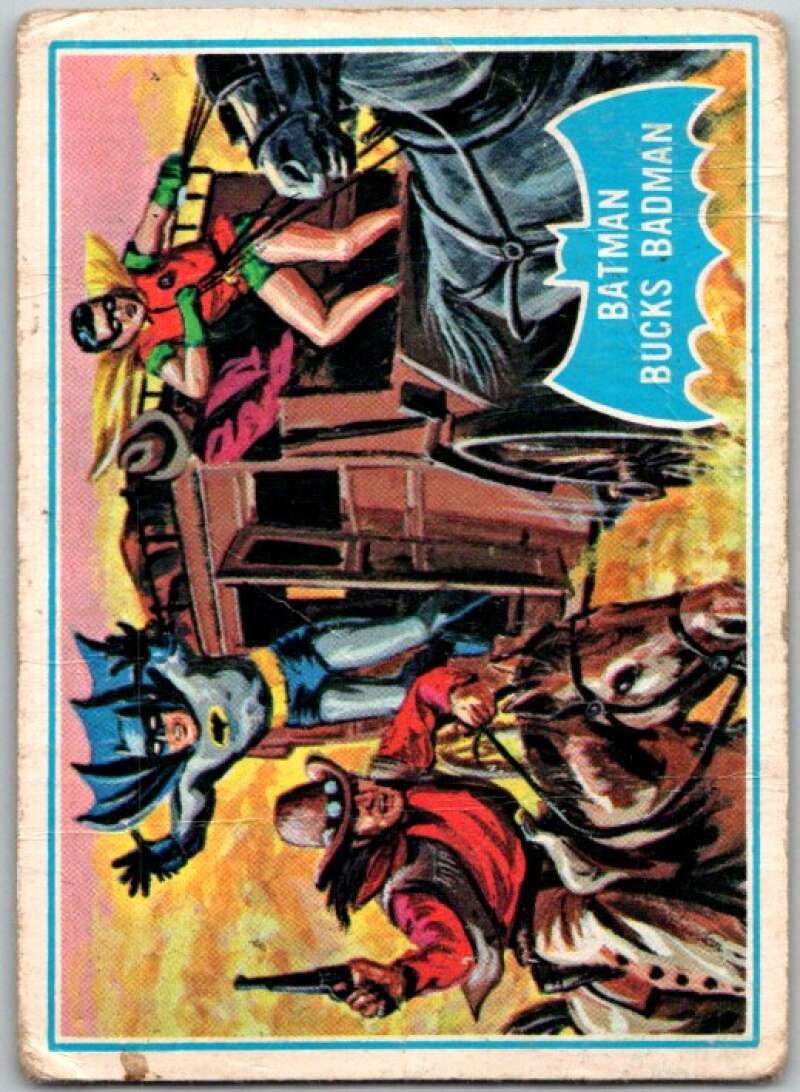 1966 Topps Batman Series Blue Bat #31 Batman Bucks Badman V36278