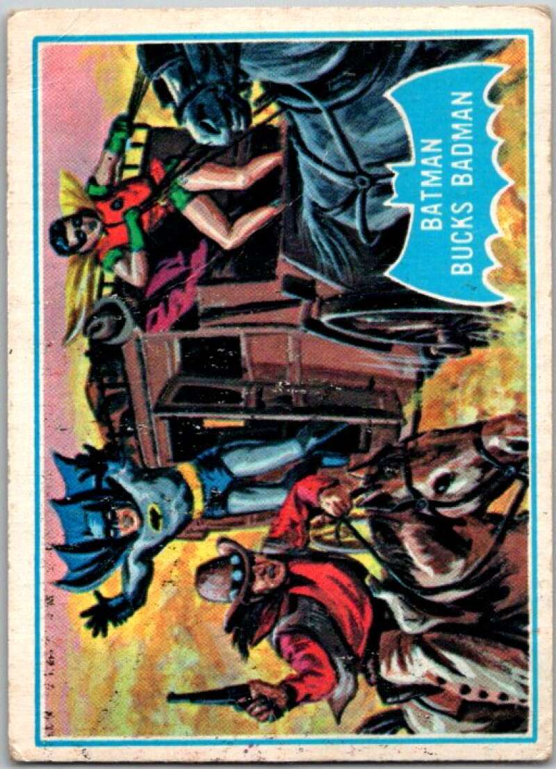 1966 Topps Batman Series Blue Bat #31 Batman Bucks Badman V36279