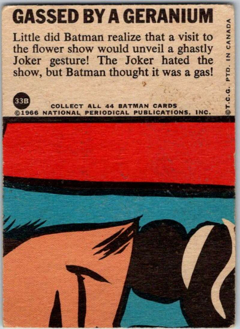 1966 Topps Batman Series Blue Bat #33 Gassed by a Geranium V36280