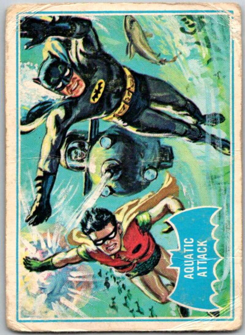 1966 Topps Batman Series Blue Bat #41 Aquatic Attack! V36281