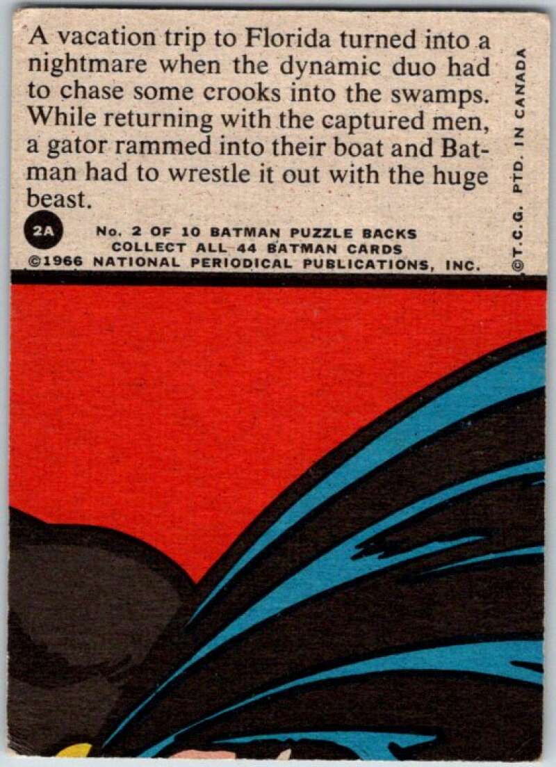 1966 Topps Batman Series Red Bat #2 Grappling a Gator V36283