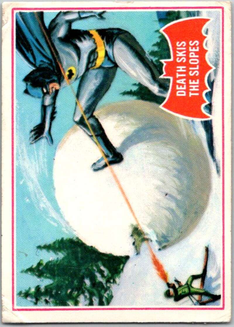 1966 Topps Batman Series Red Bat #22 Death Skis the Slopes   V36301