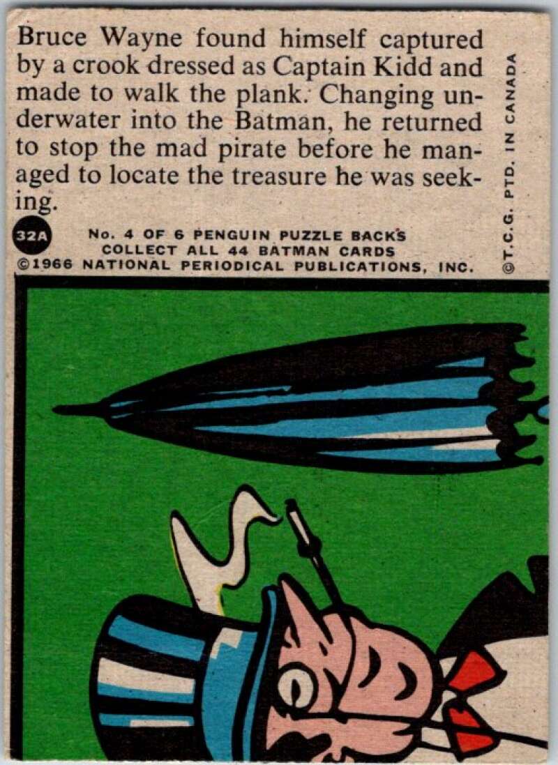 1966 Topps Batman Series Red Bat #32 Captain Kidd's Caper V36309