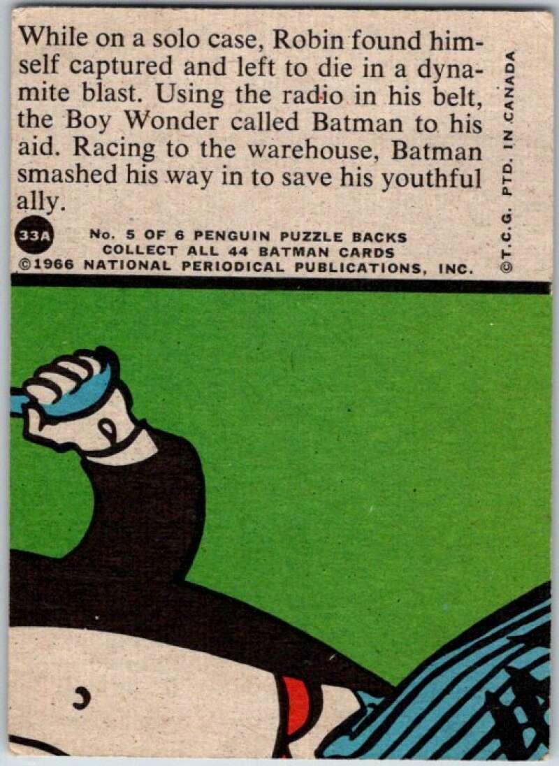 1966 Topps Batman Series Red Bat #33 Dynamite in Robin's Nest V36310