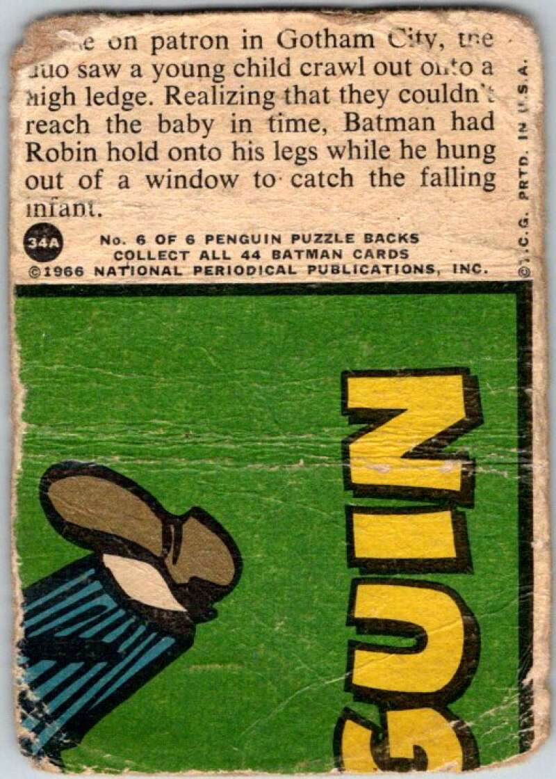 1966 Topps Batman Series Red Bat #34 The Batman Baby Sitter V36312
