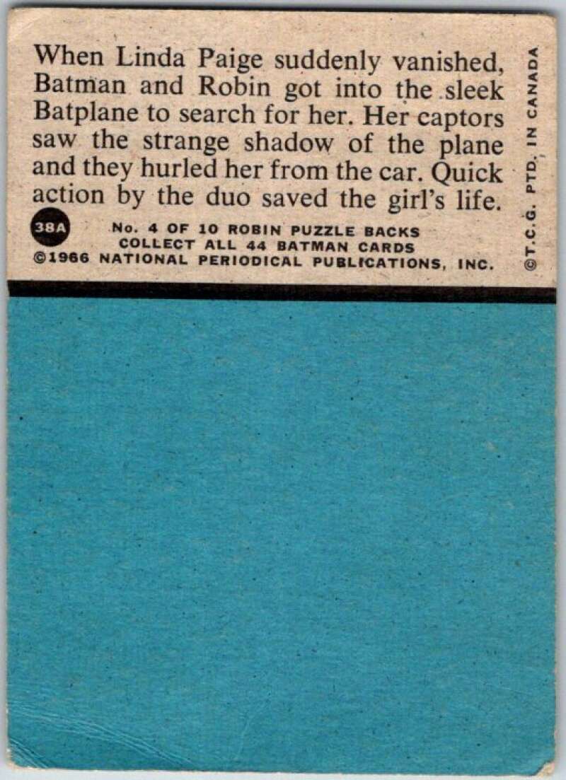 1966 Topps Batman Series Red Bat #38 In the Path of Death V36316