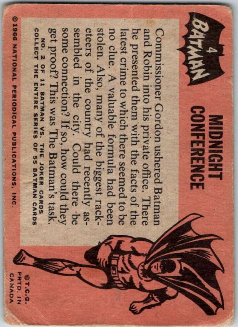 1966 Topps Batman Black Bat #4 Midnight Conference V36423