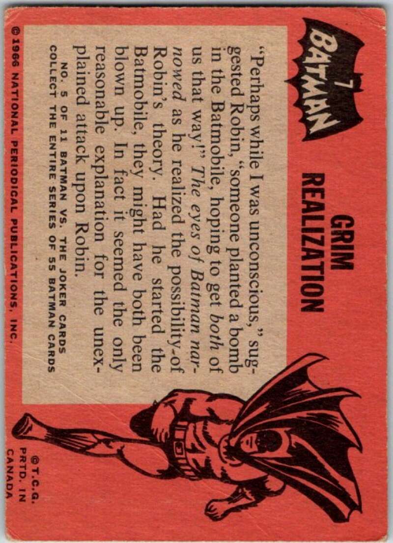 1966 Topps Batman Black Bat #7 Grim Realization V36424