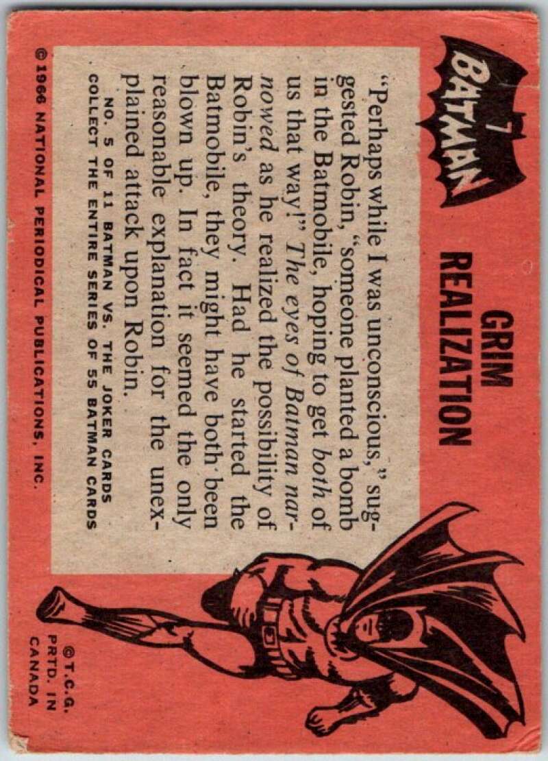 1966 Topps Batman Black Bat #7 Grim Realization V36425