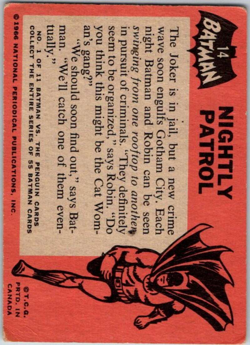 1966 Topps Batman Black Bat #14 Nightly Patrol V36436